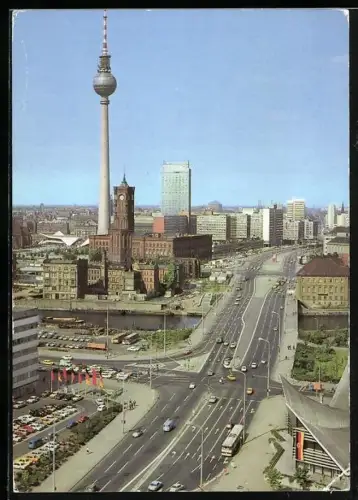 AK Berlin, Blick auf das Stadtzentrum mit Fernsehturm