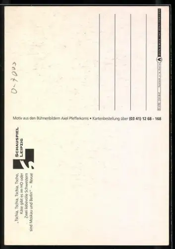 Künstler-AK Leipzig, Schauspielhaus in der Bosestrasse, Bergpanorama des Erzgebirges