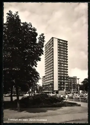 AK Frankfurt a. M., Partie am Zürich-Hochhaus
