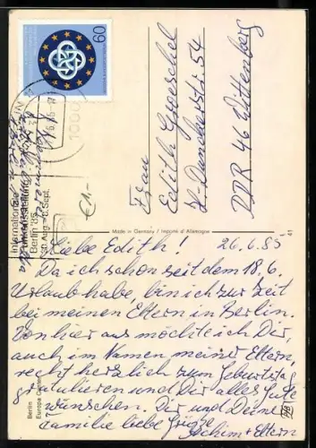 AK Berlin, Europa Center von der Strasse aus