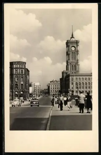 AK Berlin, Rathaus mit Rathausstrasse