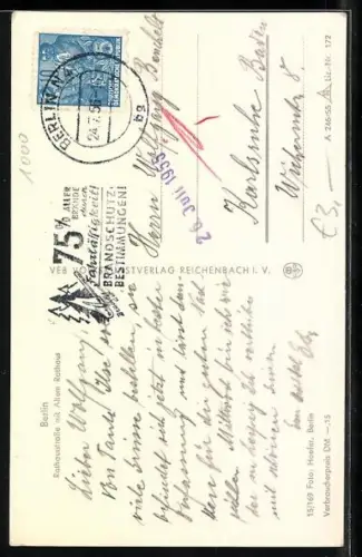 AK Berlin, Rathaus mit Rathausstrasse