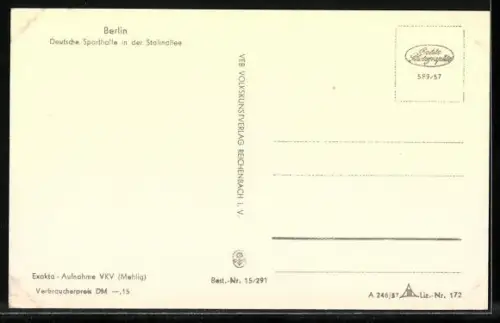 AK Berlin, Deutsche Sporthalle in der Stalinallee