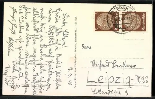 AK Potsdam, Sanssouci, Mittelbau des Schlosses