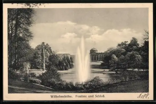 AK Wilhelmshöhe, Fontäne und Schloss