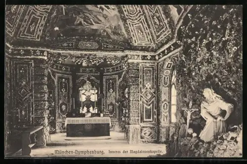 AK München-Nymphenburg, Inneres der Magdalenenkapelle