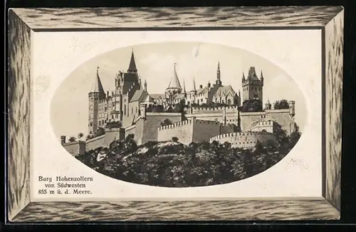 AK Hohenzollern, Blick auf die Burg von Südwesten