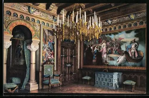 AK Kgl. Schloss Neuschwanstein, Wohnzimmer II