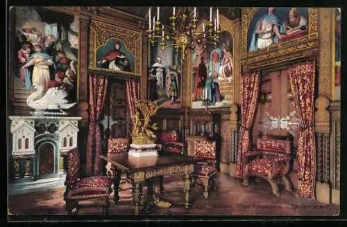 AK Neuschwanstein, Das Kgl. Schloss, Speisezimmer