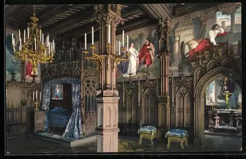 AK Kgl. Schloss Neuschwanstein, Schlafzimmer I