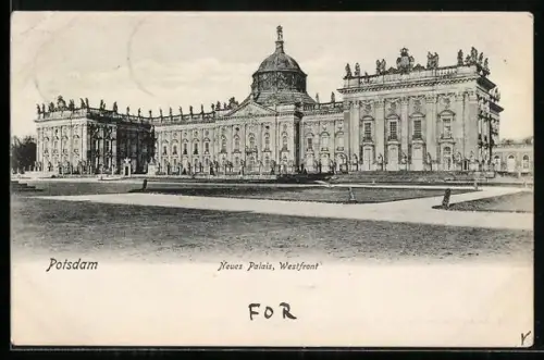 AK Potsdam, Westfront des Neuen Palais