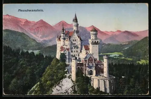 AK Schwangau, Ansicht vom Schloss Neuschwanstein