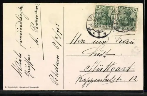 AK Sanssouci, Neues Palais mit Gartenanlagen