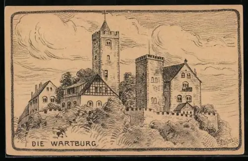 Künstler-AK Eisenach, Wartburg