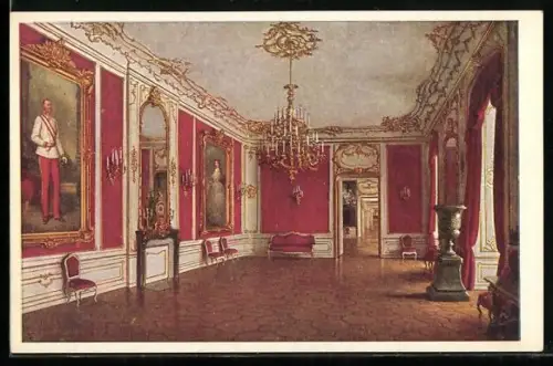 AK Wien, Wiener ehemalige Hofburg, Audienzsaal für feierliche Audienzen, Innenansicht