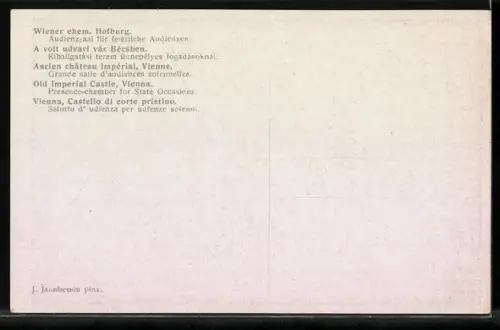 AK Wien, Wiener ehemalige Hofburg, Audienzsaal für feierliche Audienzen, Innenansicht