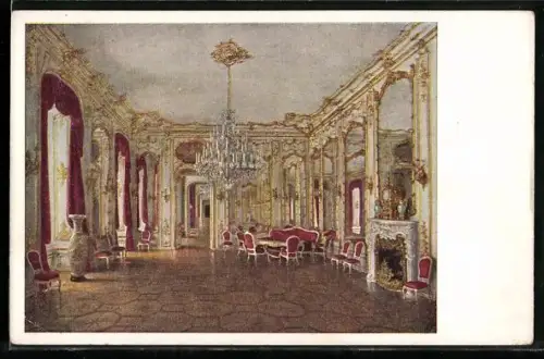 AK Wien, Hofburg, Spiegelsaal des Zeremonienappartements