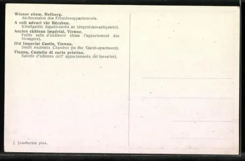 AK Wien, Wiener ehemalige Hofburg, Audienzsalon des Fremdenappartements