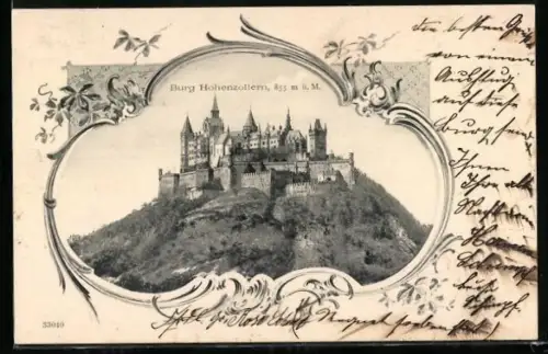 AK Bisingen, Burg Hohenzollern, Passepartout
