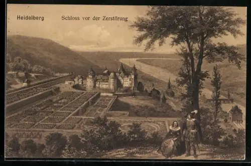 AK Heidelberg, Schloss vor der Zerstörung