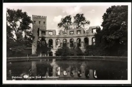 AK Potsdam, Ruine im Park von Sanssouci