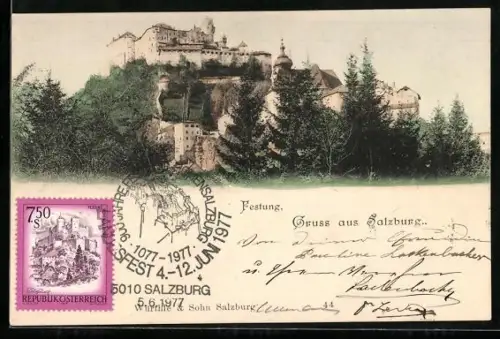 AK Salzburg, Blick auf die Festung