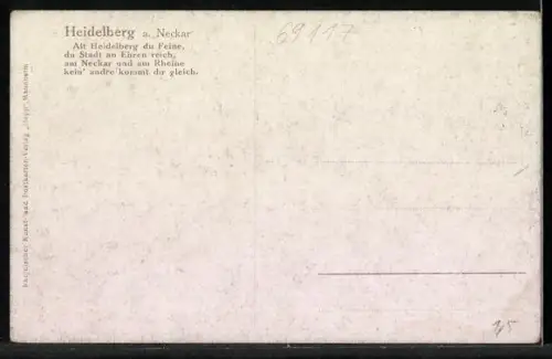 Künstler-AK Alt-Heidelberg a. Neckar, Schloss mit Trompeter