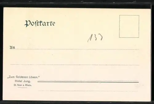 AK Ruine Rheinfels mit Dampfer