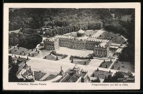 AK Potsdam, Schloss Sanssouci, Neues Palais, Fliegeraufnahme
