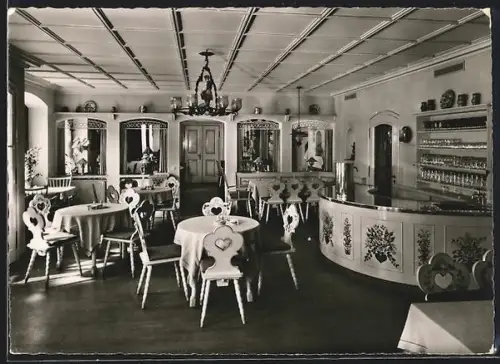 AK Füssen i. Allgäu, Hotel Hirsch, Interieur