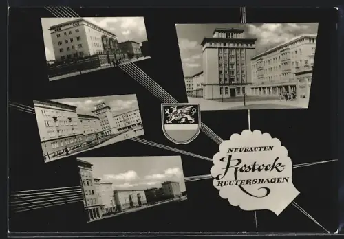 AK Rostock-Reutershagen, Blick auf diverse Neubauten
