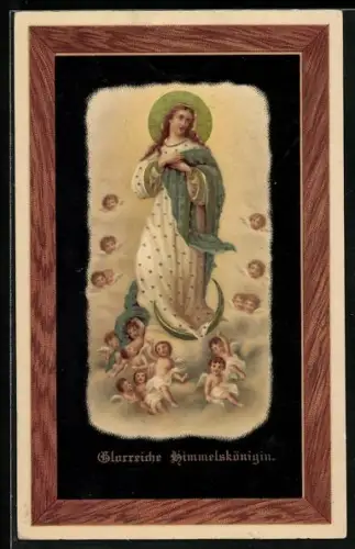 AK Glorreiche Himmelskönigin, Madonna umgeben von Engeln