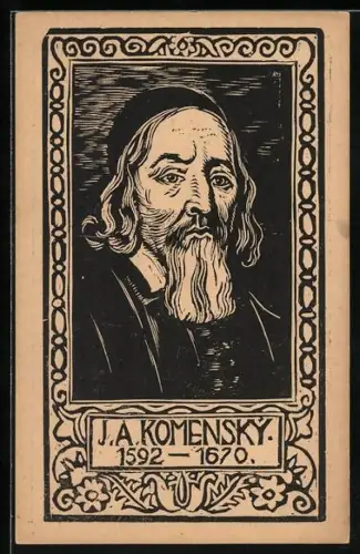 Künstler-AK Jan Amos Komenský, Portrait