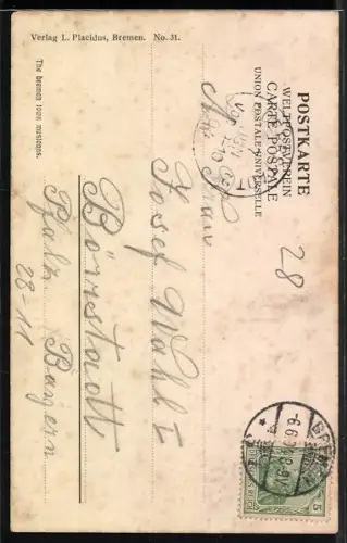 AK Die Bremer Stadtmusikanten am Fenster