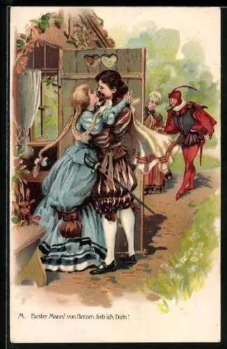 Präge-AK Szene aus Faust, Bester Mann! Von Herzen lieb ich Dich!