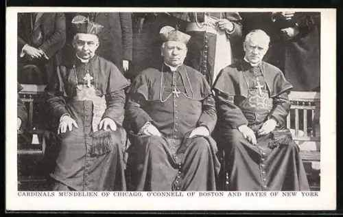 AK Cardinals Mundelien of Chicago, O`Connell of Boston and Hayes of New York