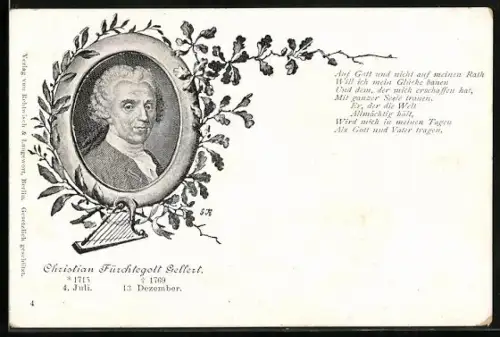AK Christian Fürchtegott Gellert im Porträt