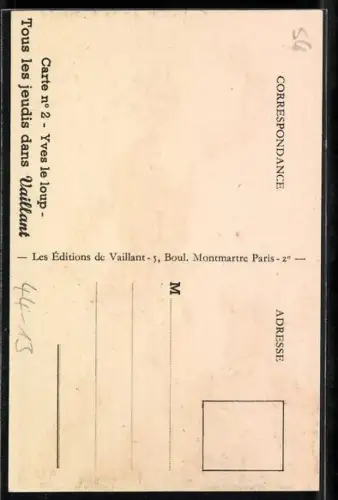 AK Tous les jeudis dans Vaillant, Yves le loup, Comic