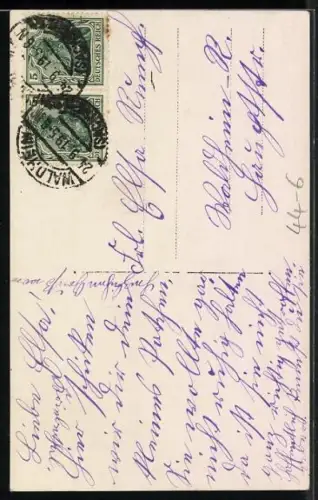 Foto-AK Kleines Mädchen mit Puppe im Puppenwagen