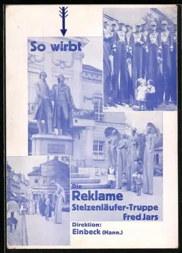 AK Einbeck /Hann. Reklame Stelzenläufer-Truppe Fred Jars, Akrobaten