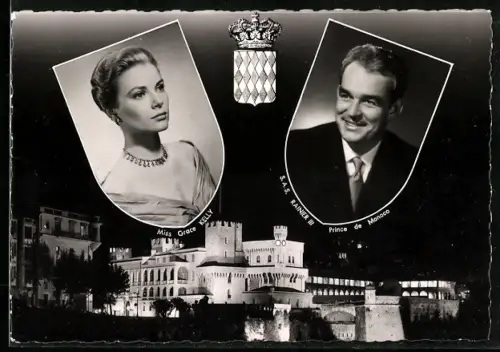 AK Monaco, 19 Avril 1956, Gracia Patricia und Rainier
