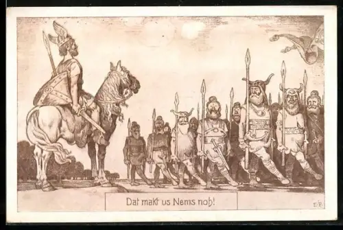 AK Schlussfeier des Siegesfestes: Grosser Parademarsch vor Armin