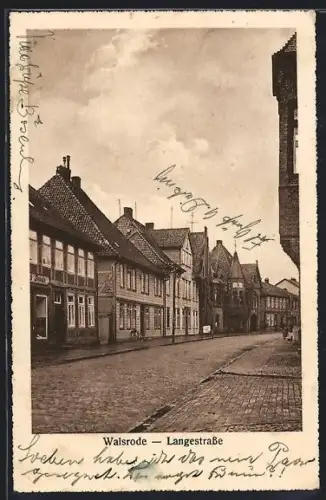AK Walsrode, Langestrasse mit Geschäften