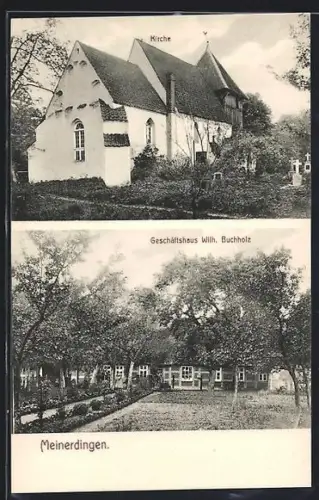 AK Meinerdingen, Geschäftshaus Wilh. Buchholz, Kirche