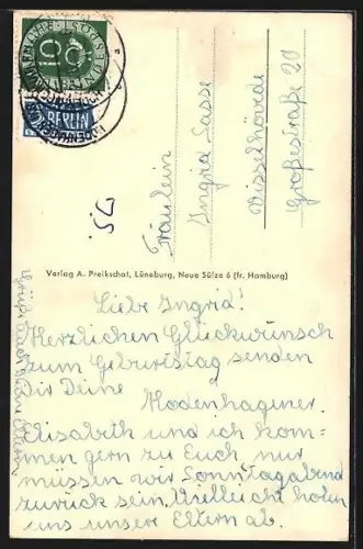 AK Hodenhagen, Strassenpartie am Geschäftshaus Willy Runge, Allerpartie