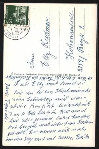 AK Hodenhagen /Kr. Fallingbostel, Geschäftshaus, Sportplatz