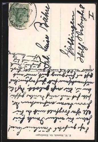 AK Gr. Häuslingen a. Aller, Hof Dettmer, Partie am Dorfteich