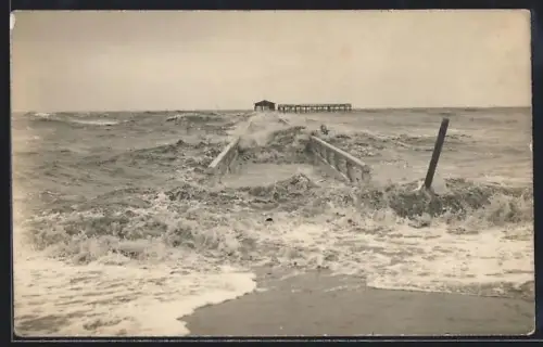 AK Cuxhaven, Sturmflug 1923, Unwetter