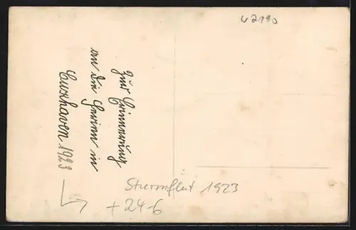 AK Cuxhaven, Sturmflug 1923, Unwetter