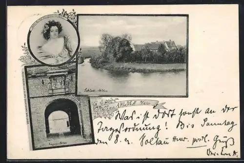 AK Ahlden a. d. Aller, Schloss Ahlden, Eingang, Sophie Dorothée Prinzessin von Ahlden